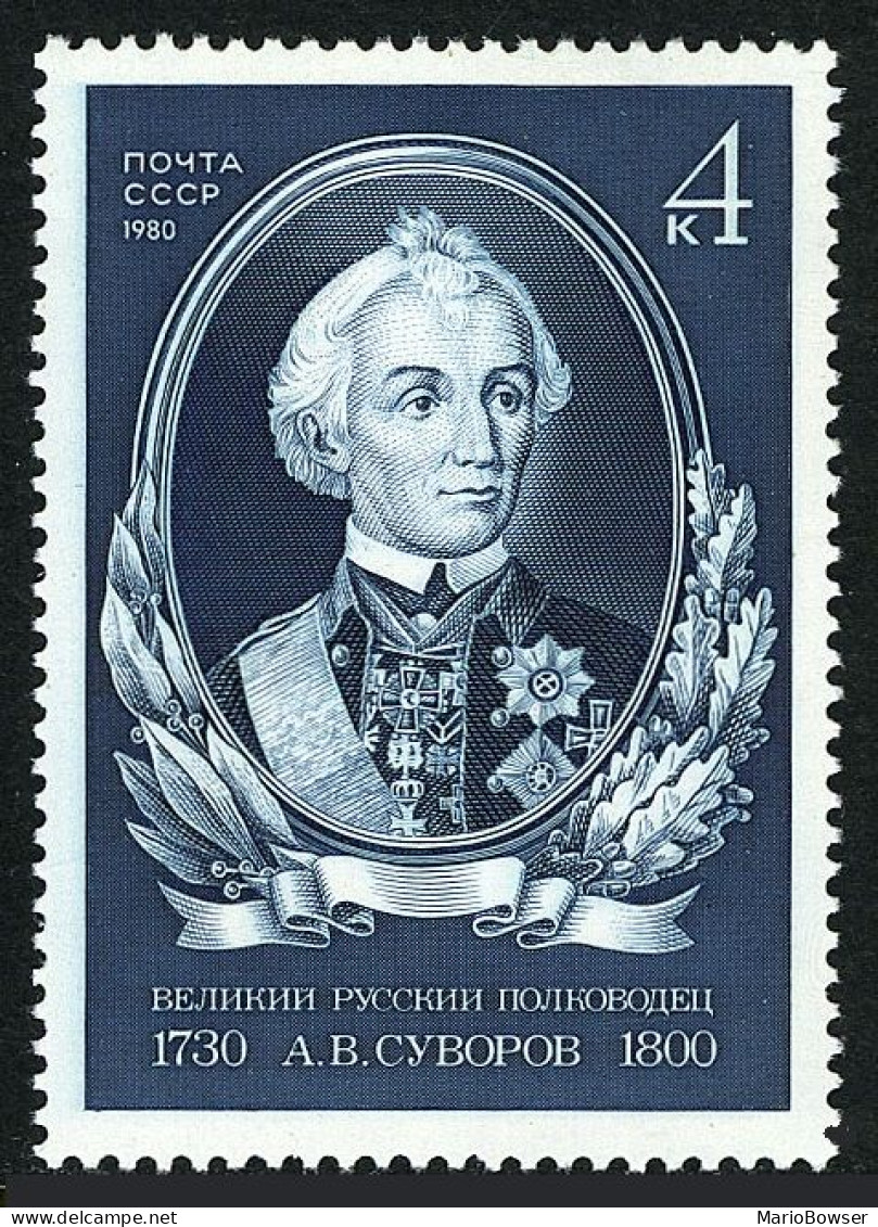 Russia 4878 Two Stamps,MNH.Mi 5009. A.V.Suvorov,General,military Theoretic,1980. - Neufs