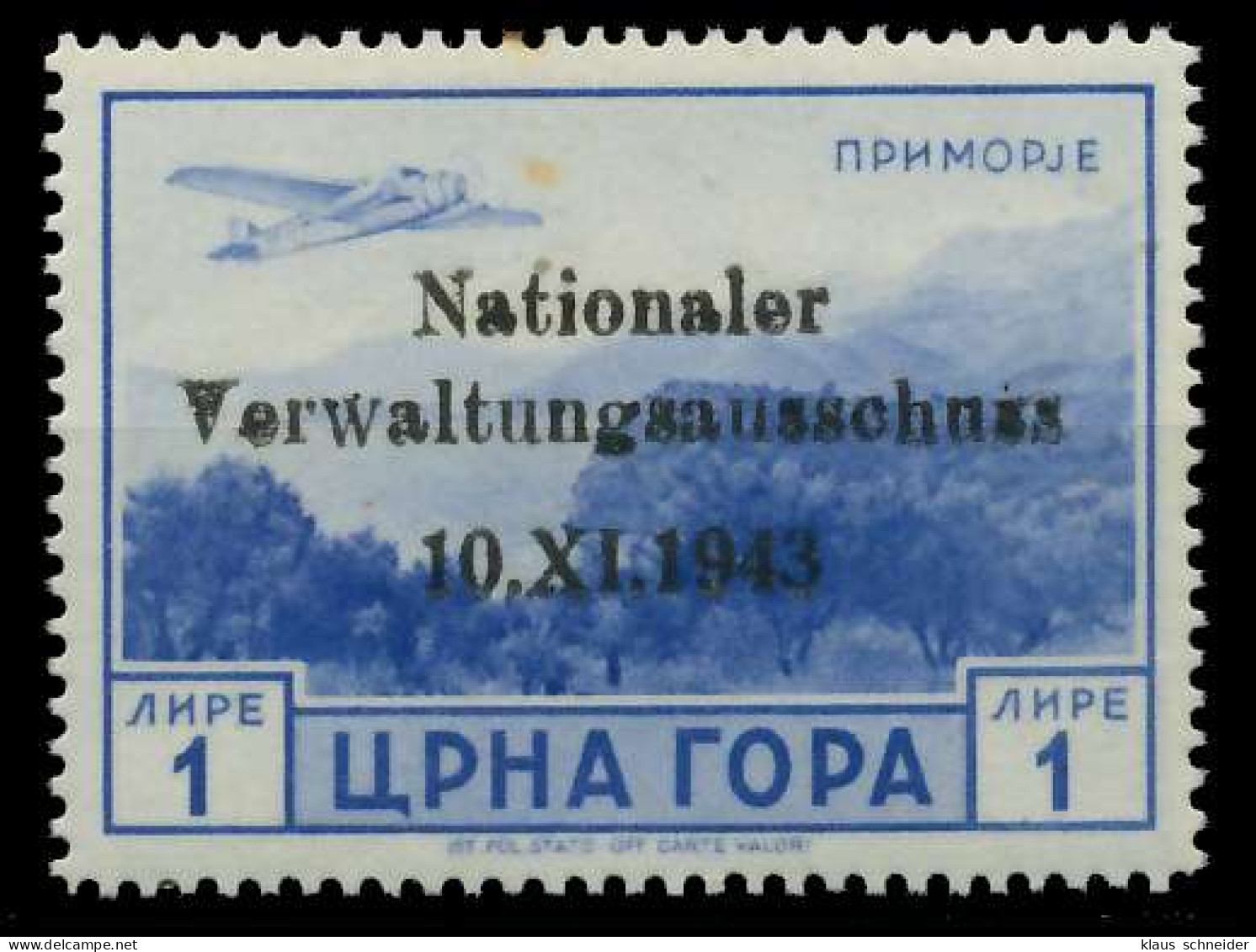 BES. 2WK MONTENEGRO Nr 16 Postfrisch Gepr. X7DCCF2 - Ocupación 1938 – 45