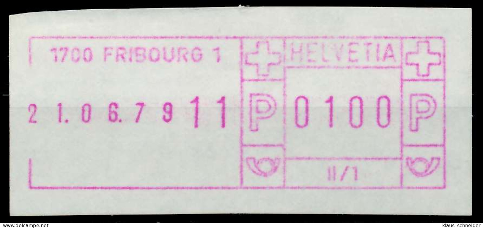 SCHWEIZ SCHALTERFREISTEMPEL Nr SFS1979 FRIBOURG X7E6526 - Francobolli Da Distributore