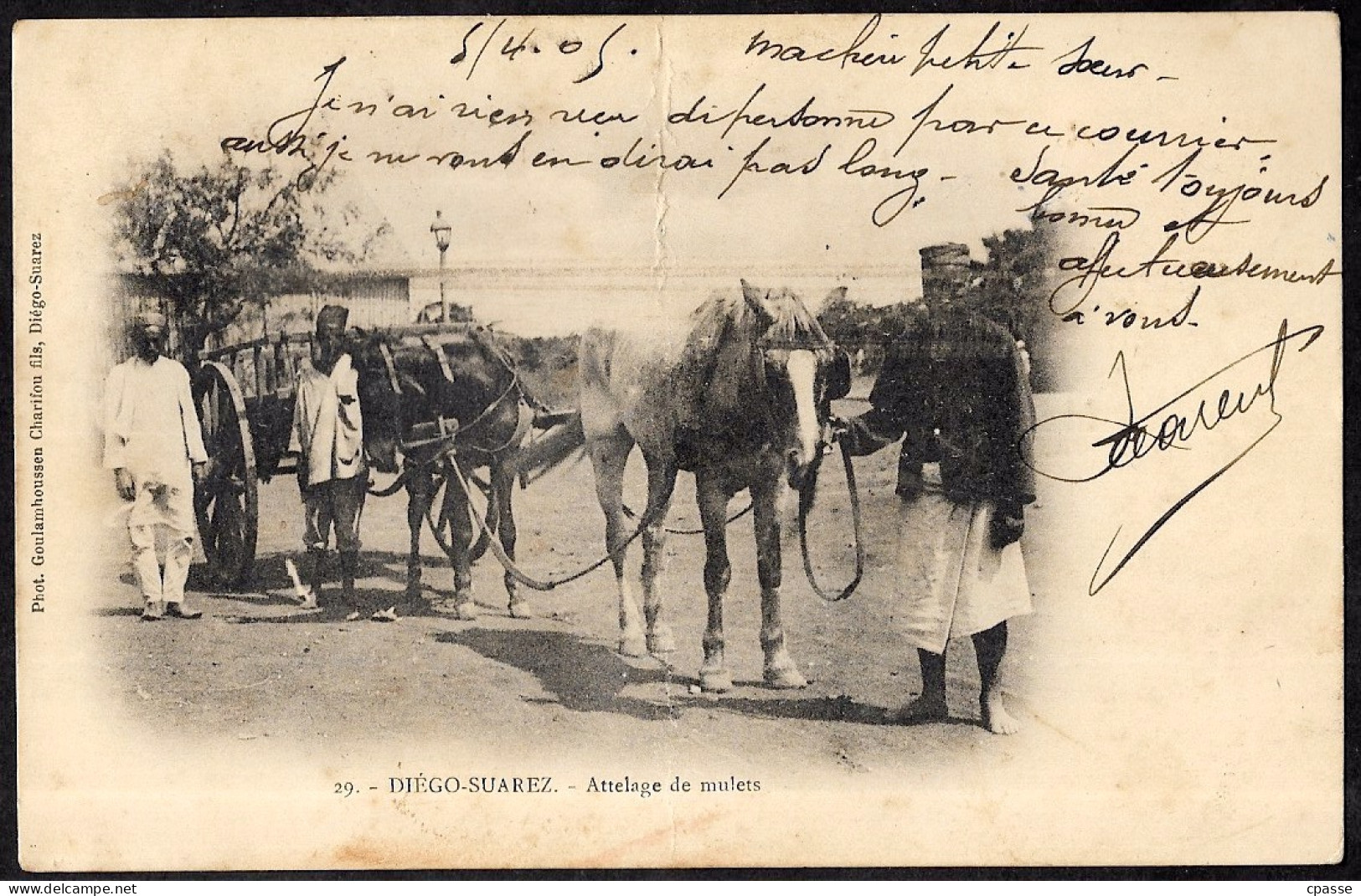 1905 CPA Déposé à DIEGO-SUAREZ Madagascar, Affranchissement Composé, Pour 70 Vesoul, Réexpédiée à POLAINCOURT (cachets) - Storia Postale
