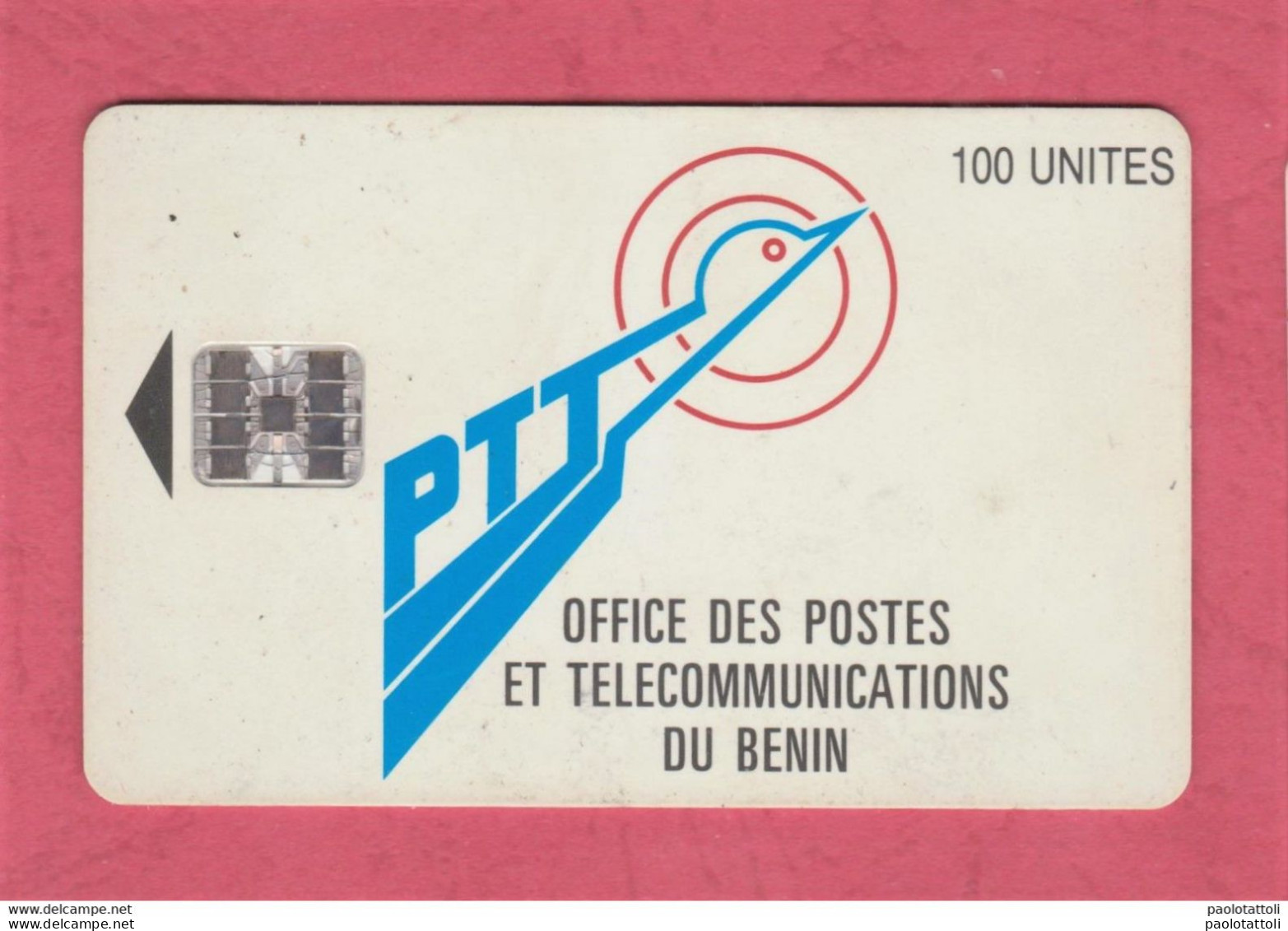 Benin, PTT- Office Des Postes Et Telecommunications Du Benin. Used Phone Card With Chip- 100 Units - Bénin