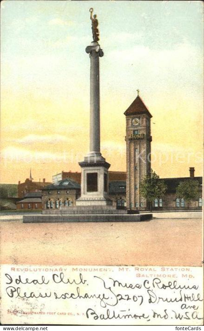 11690222 Baltimore_Maryland Revolutionary Monument Mt Royal Station - Sonstige & Ohne Zuordnung