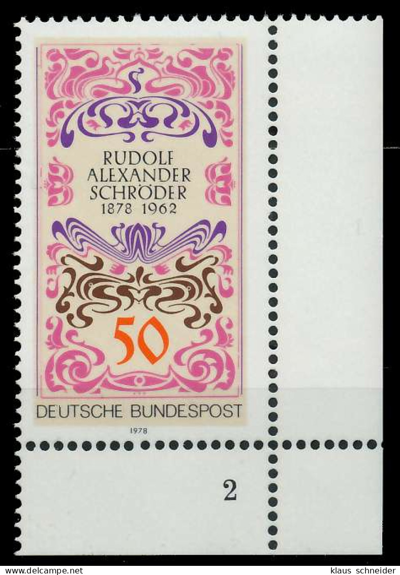 BRD 1978 Nr 956 Postfrisch FORMNUMMER 2 S5F04BE - Neufs