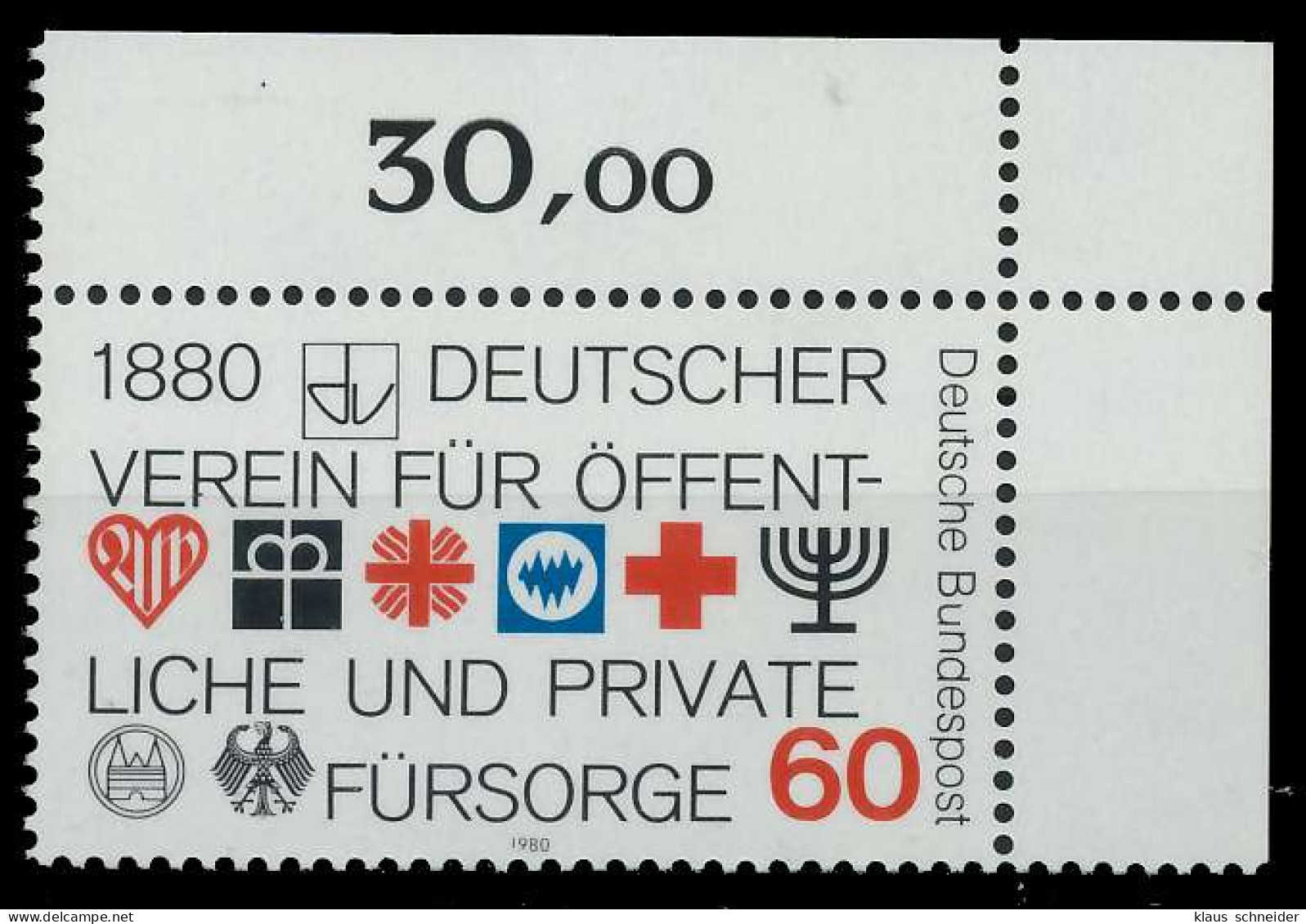 BRD BUND 1980 Nr 1044 Postfrisch ECKE-ORE X8095F6 - Unused Stamps