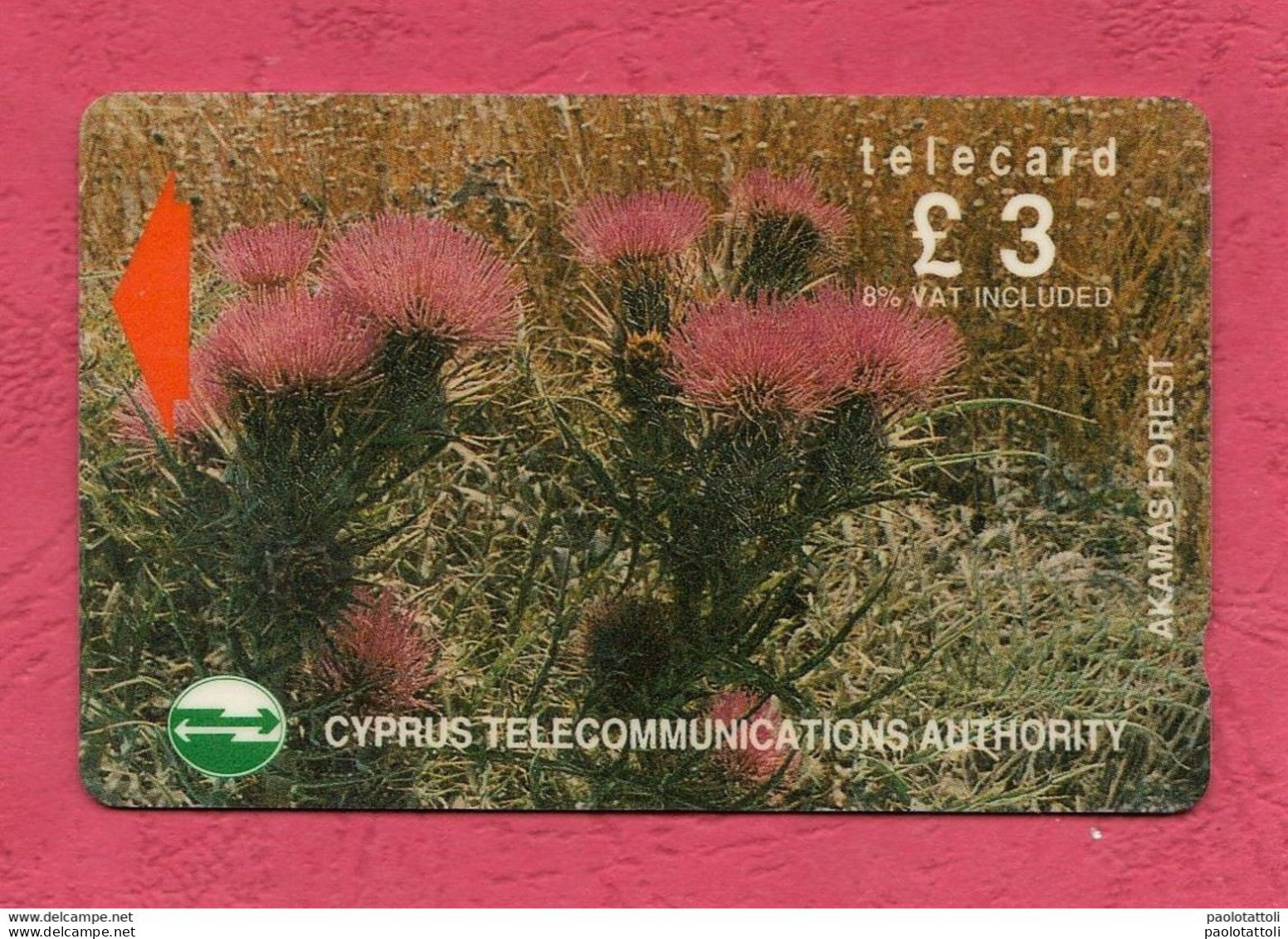 Cyprus- Telecommunications Authority- Telecard Used By 3 Lire. Akamas Forest- - Cyprus