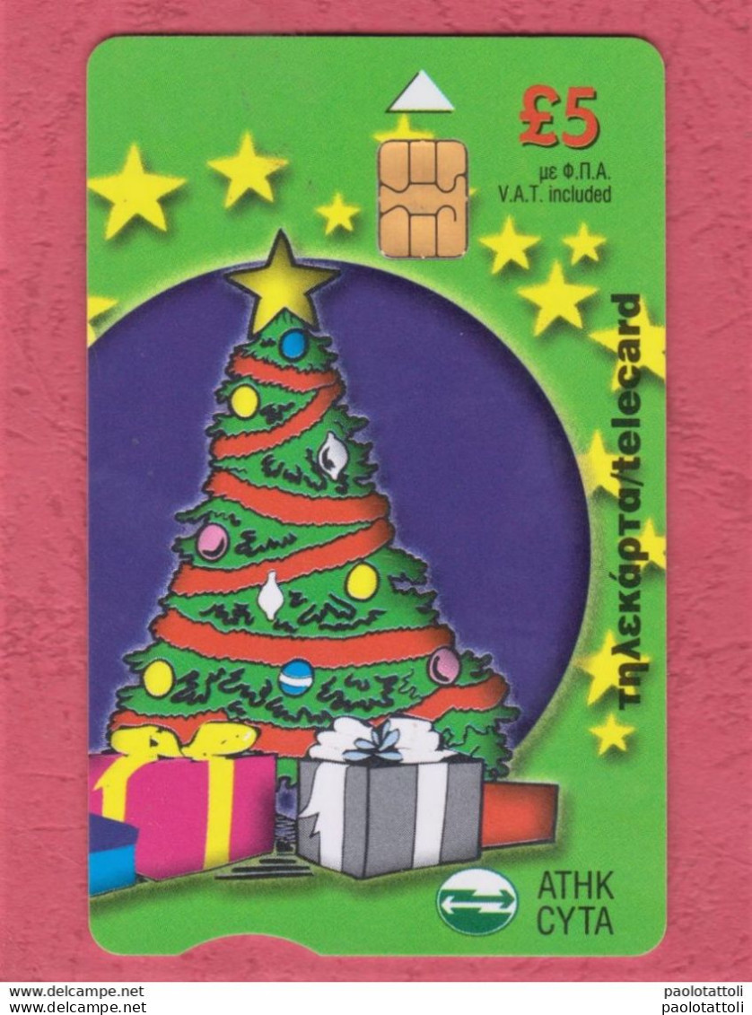 Cyprus, Cipro- Used Phone Card By 5 Cyprus Lira. Christmas. Exp. Date 11.2001. - Chypre
