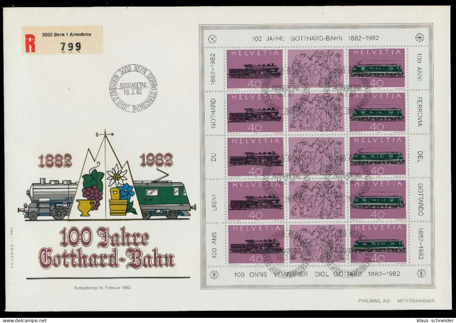 SCHWEIZ BLOCK KLEINBOGEN 1980-1989 Nr 1214-1215 X0263AA - Blocks & Sheetlets & Panes