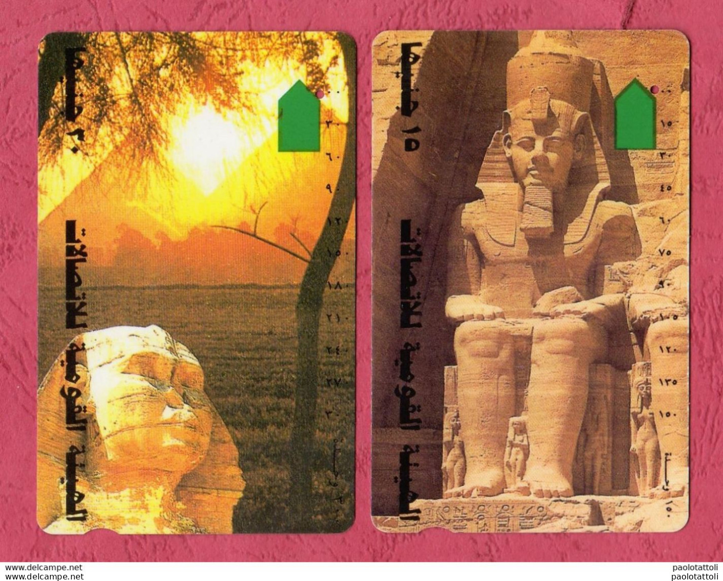 Egypt-Telecom Egypt- Egyptian Historical Archeologic Sites- Pre Paid Phone Card Used . Lot Of Two Cards. - Egypt
