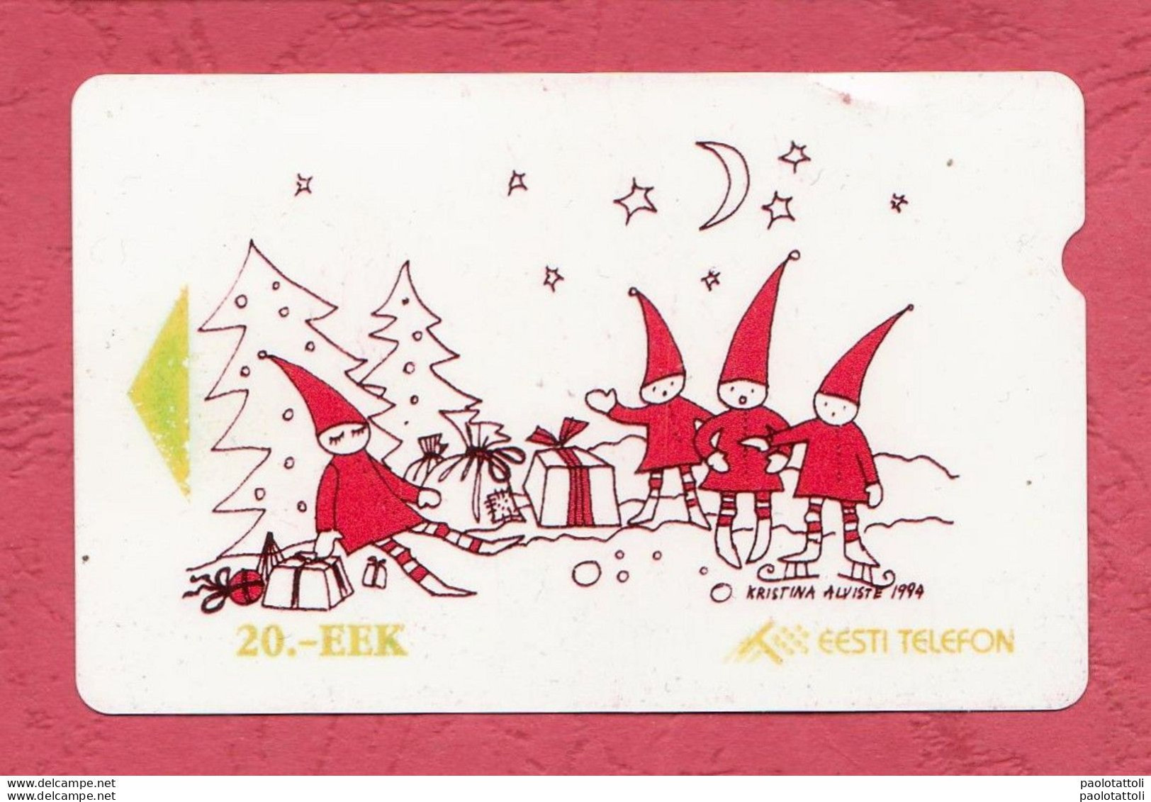 Estonia- EESTI Telefon- Christmastide In The Wood. Designeted By Kristina Alviste- Magnetic Phone Card Used By 20EE - Estland