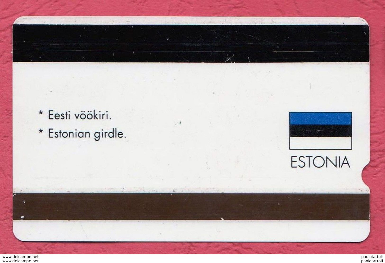 Estonia- EESTI Telefon- Estonian Girdle- Magnetic Phone Card Used By 20EEK - Estland