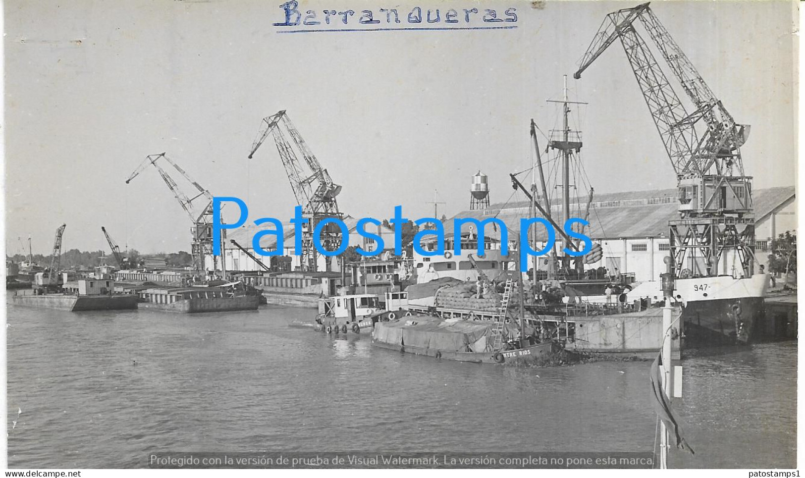 228255 ARGENTINA CHACO BARRANQUERAS PORT  & GRUAS 17 X 9.5 CM PHOTO NO POSTAL POSTCARD - Argentina