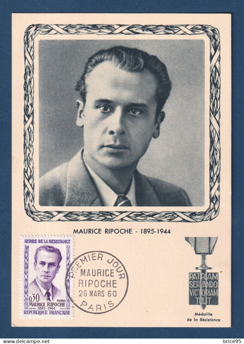 France - FDC - Premier Jour - Carte Maximum - Maurice Ripoche - 1960 - 1960-1969