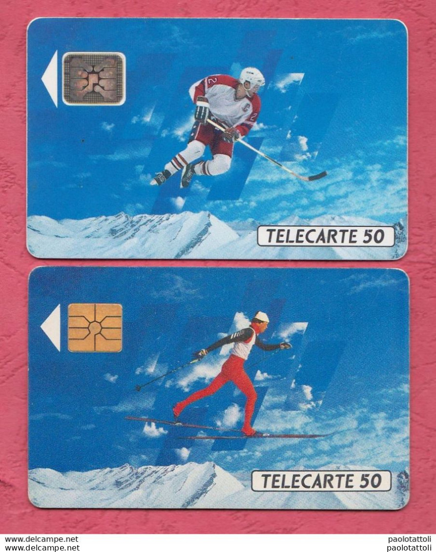 France, Francia- XVI Jeux Olympique D'hiver. Used Phone Cards With Chips By 50 Units- France Telecom.10 & 11.1991 . - 2003