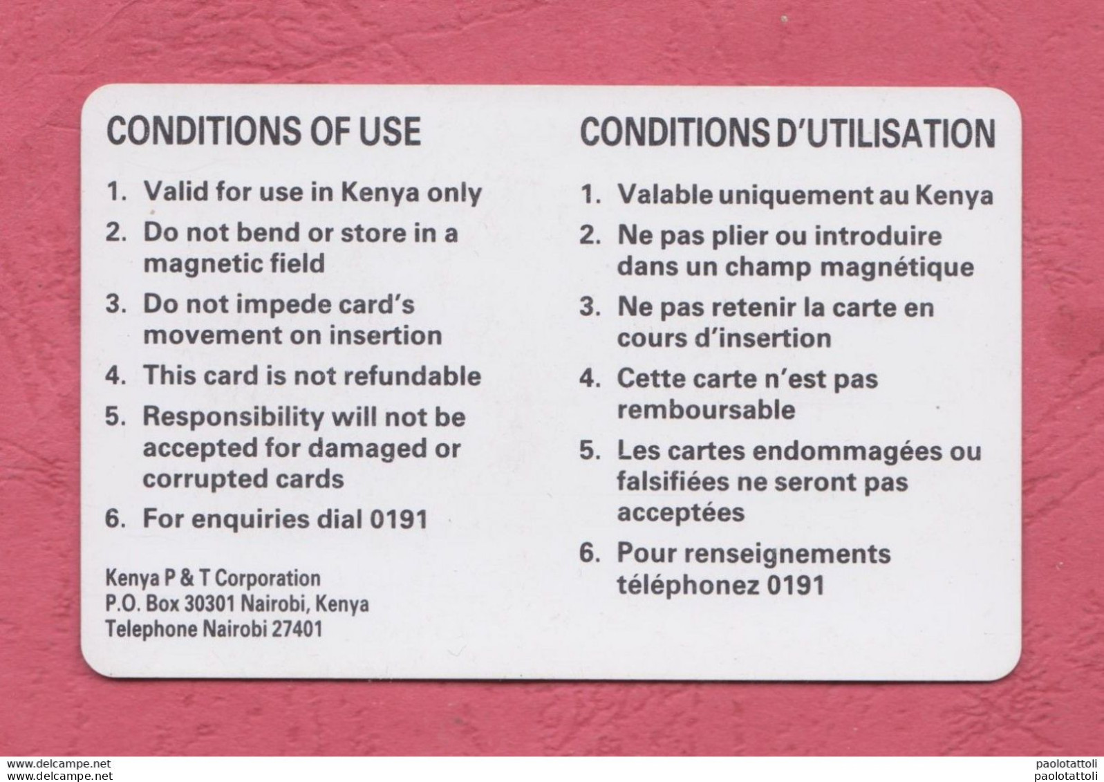 Enya- Used Phone Card By KSHS 200- Kenya P & T Corp. - Kenia