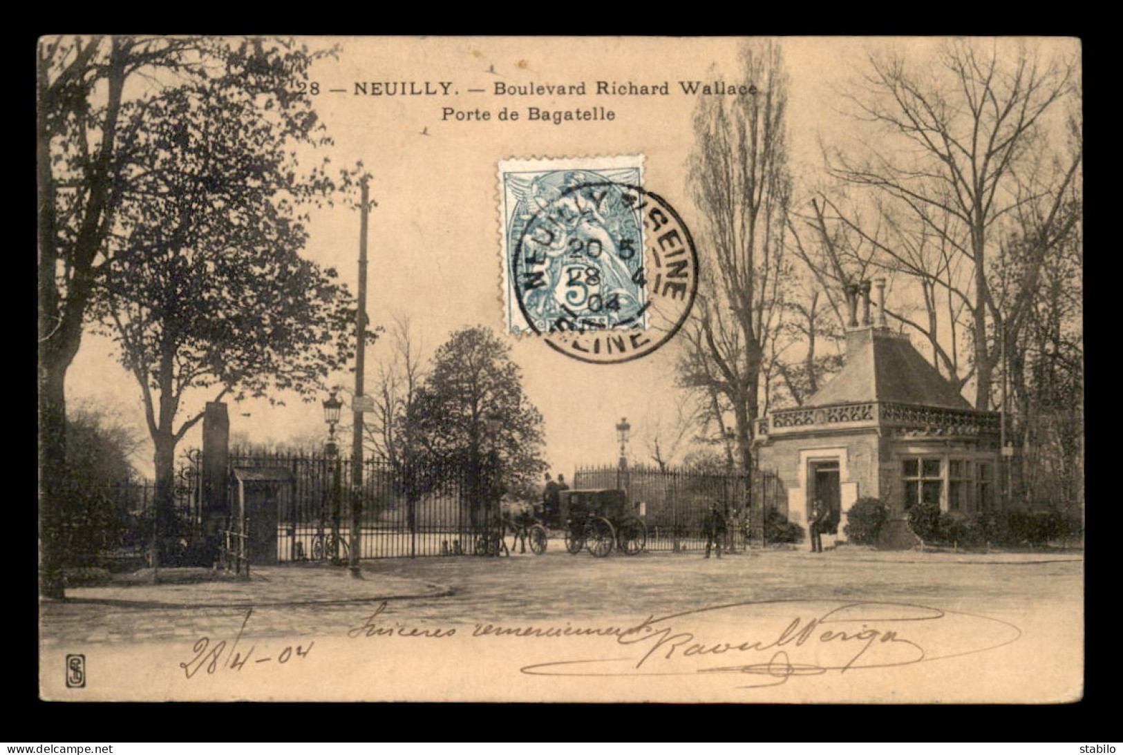 92 - NEUILLY-SUR-SEINE - BOULEVARD RICHARD WALLACE - PORTE DE BAGATELLE - Neuilly Sur Seine