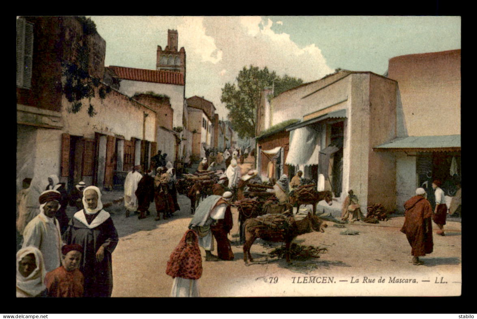 ALGERIE - TLEMCEN - RUE DE MASCARA - CARTE COLORISEE - Tlemcen