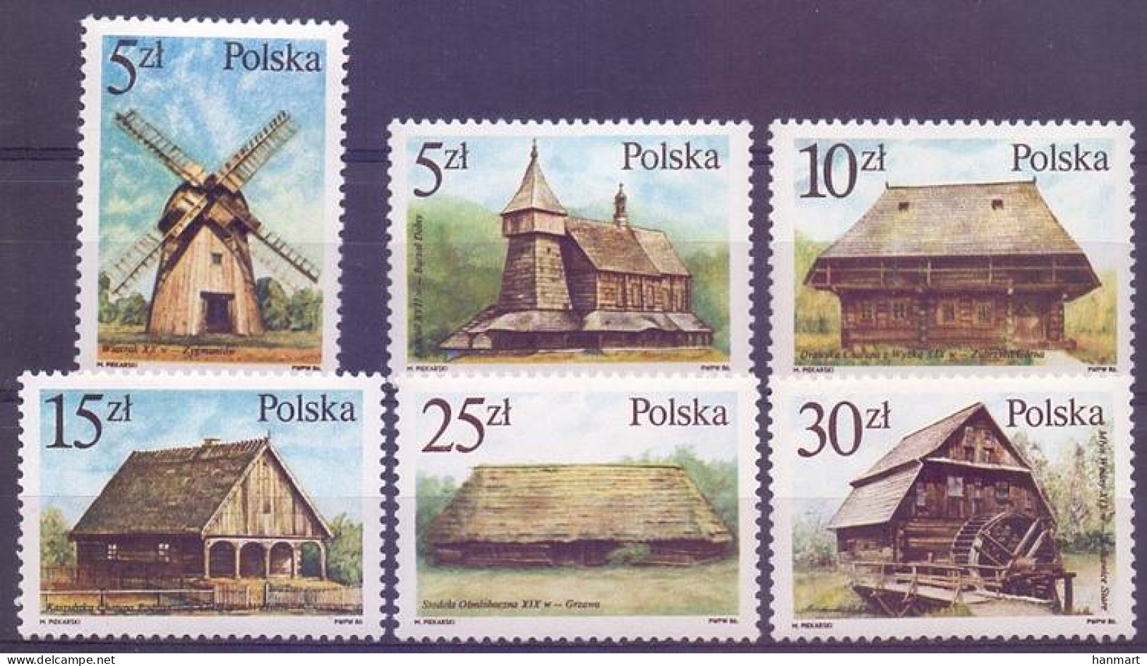 Poland 1986 Mi 3060-3065 Fi 2912-2917 MNH  (ZE4 PLD3060-3065) - Moulins