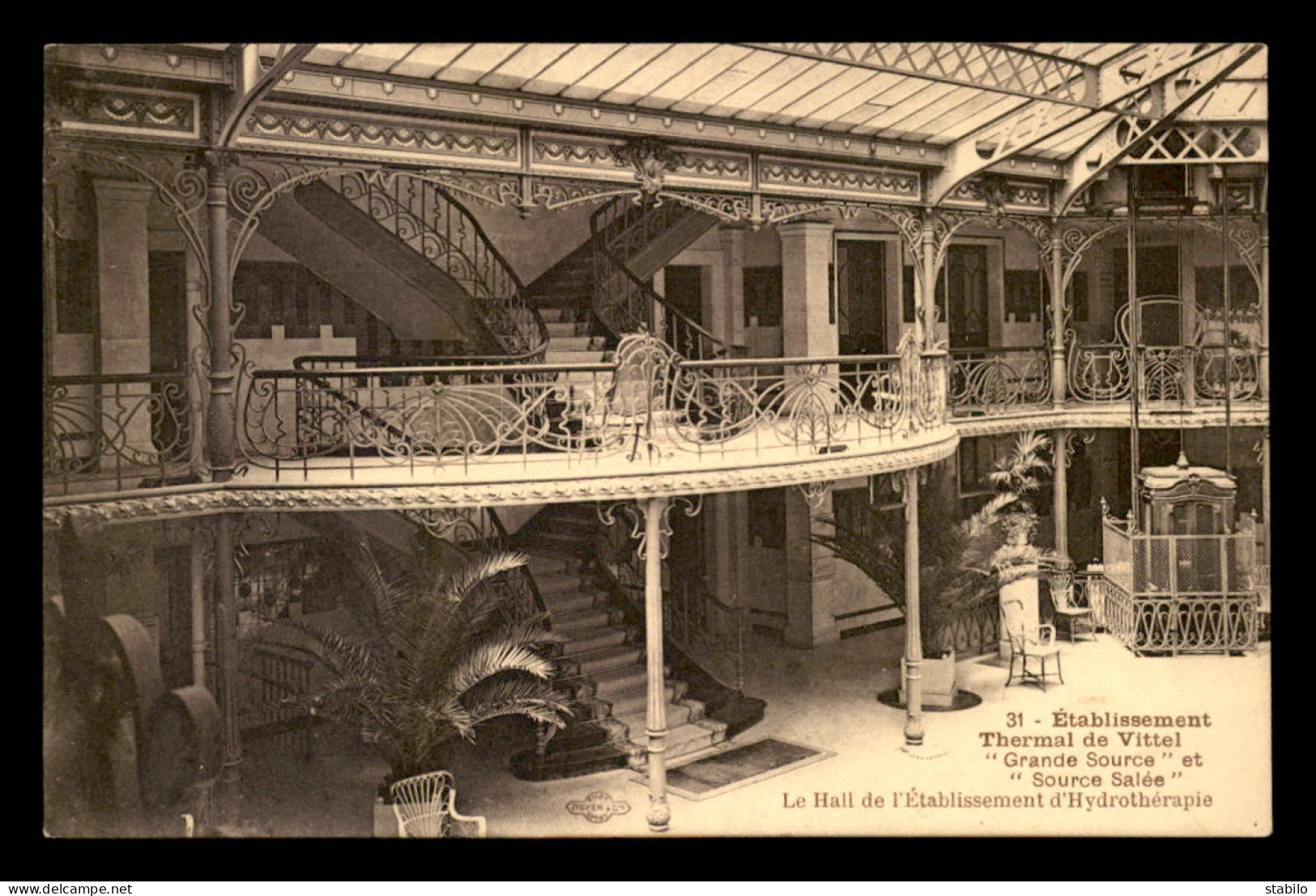 ARCHITECTURE - ART-NOUVEAU - VITTEL (VOSGES) - LE HALL DE L'ETABLISSEMENT D 'HYDROTHERAPIE - Other & Unclassified