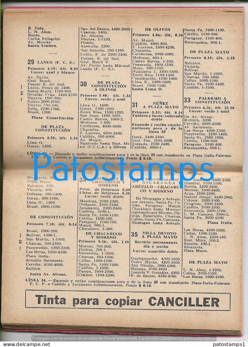 228276 ARGENTINA BUENOS AIRES GUIA PEUSER METROPOLITANA TRANSPORTE Y TURISMO AÑO 15 Nº 171 LIBRILLO NO POSTAL POSTCARD - Argentina