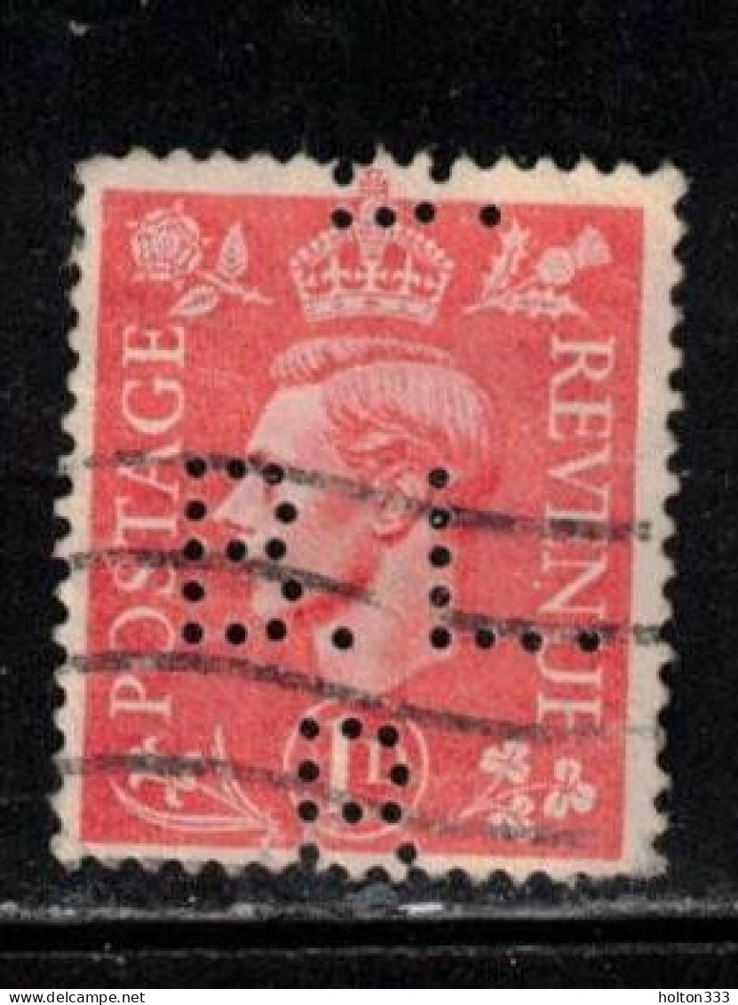 GREAT BRITAIN Scott # 236 Used - KGVI With B.L. Over R Perfin - Oblitérés