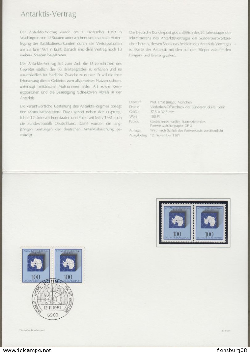 Bund: Minister Card - Ministerkarte Typ IV, Mi-Nr. 1117: " 20 Jahre Antarktis-Vertrag "  X - Cartas & Documentos