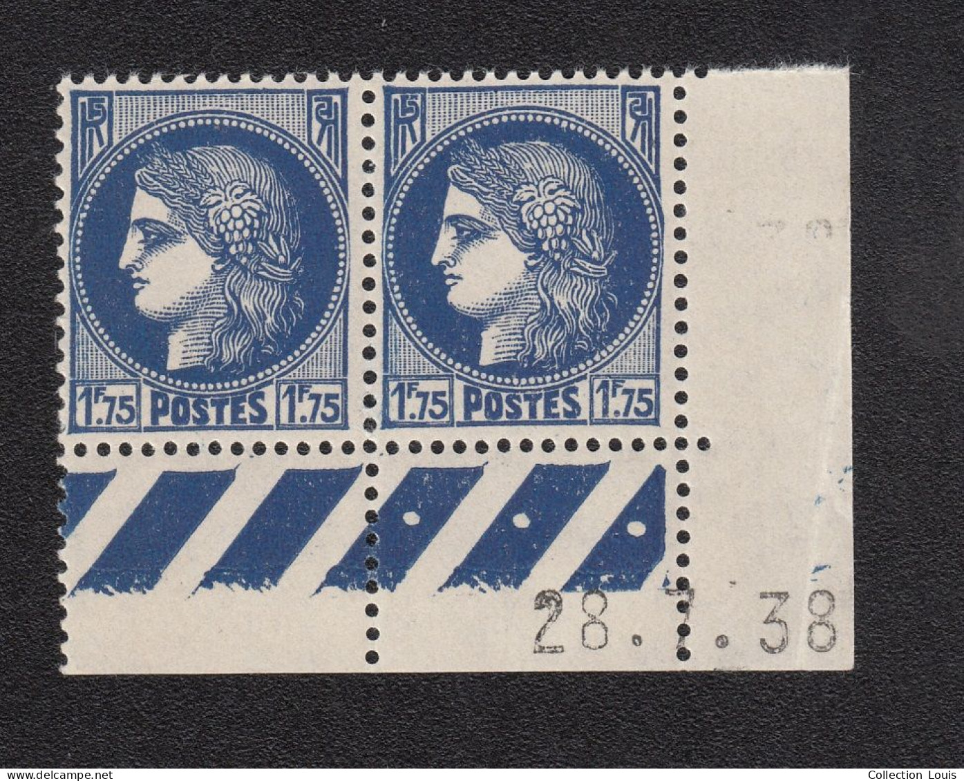 COIN DATÉ 1938 TIMBRE CÉRÈS DE MAZELIN N°372 Y&T 1f75 Bloc De 2 Neufs - 1930-1939
