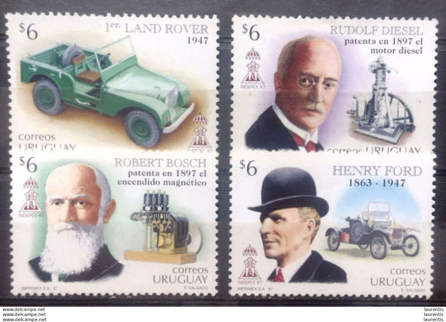 D3794.  Physics - Inventors - R Diesel - H Ford - R Bosch - Uruguay MNH - 4,85 - Physique
