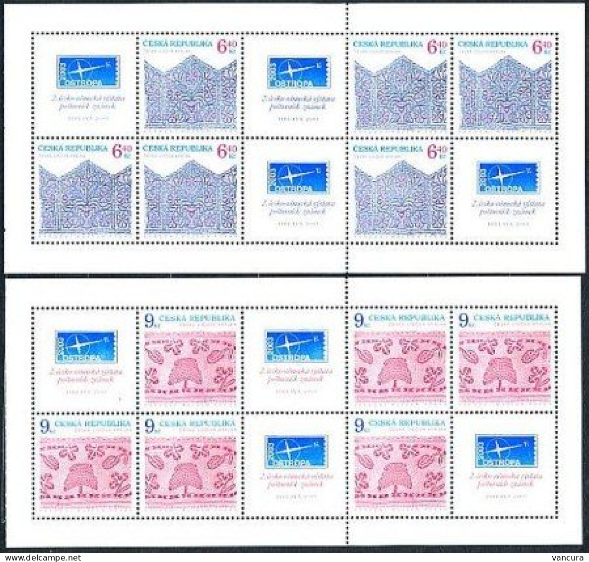 Booklets 352-3 Czech Republic Traditional Embroidery 2003 Lace - Unused Stamps