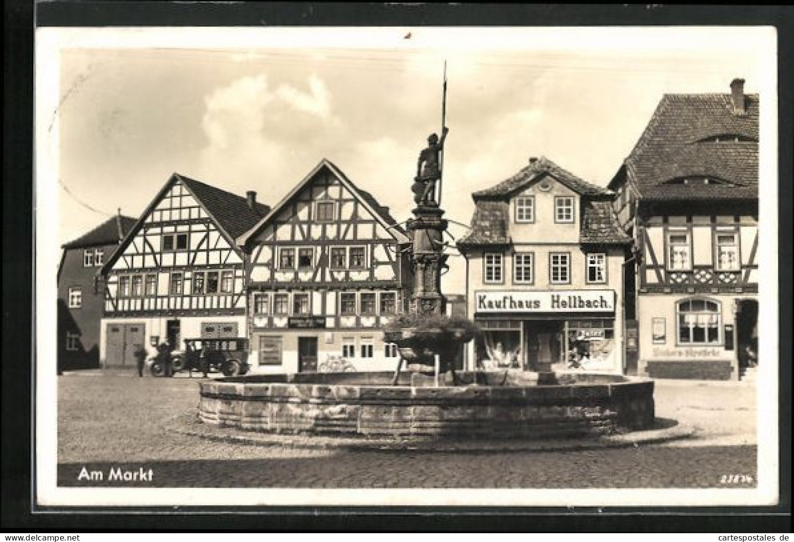 AK Vacha /Rhön, Am Marktbrunnen, Kaufhaus Hellbach, Gasthaus Und Fleischerei  - Vacha