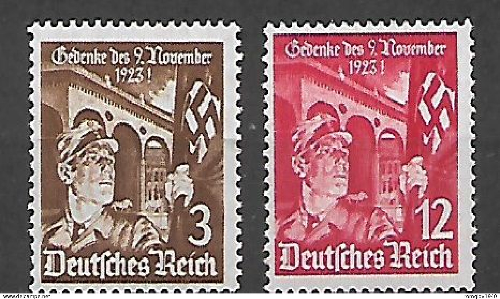 GERMANIA REICH TERZO REICH 1936 ANNIVERSARIO DELL'INSUREZZIONE NAZIONAL-SOCIALISTA UNIF. 557-558 MNH XF - Unused Stamps