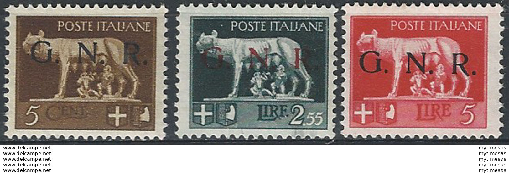 1943 Repubblica Sociale G.N.R. Brescia I Spaziata MNH Sassone N. 470A/485A - Andere & Zonder Classificatie