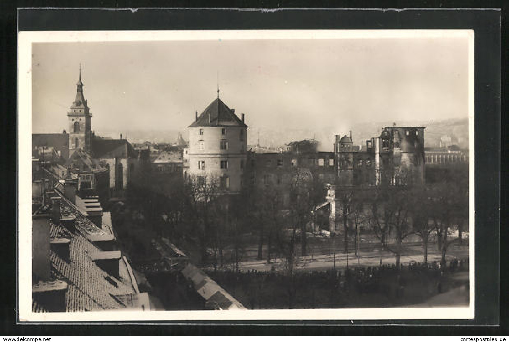 AK Stuttgart, Der Brand Im Alten Schloss 1931  - Disasters