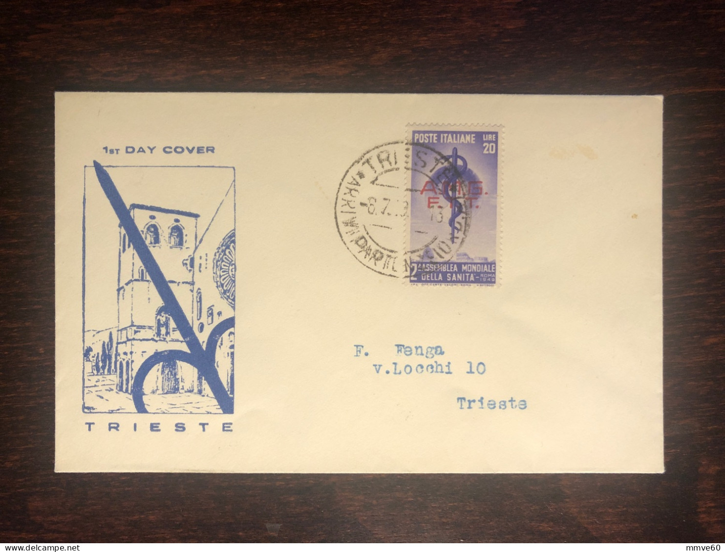TRIESTE A FDC COVER 1949 MEDICAL  HEALTH MEDICINE STAMPS - Other & Unclassified