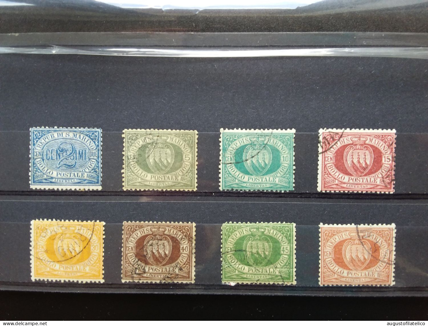 SAN MARINO 1892/94 - Cifra E Stemma - Nn. 12/19 - Timbrati (n. 12 Nuovo **) - Valore Sassone 310 Euro + Spese Postali - Unused Stamps
