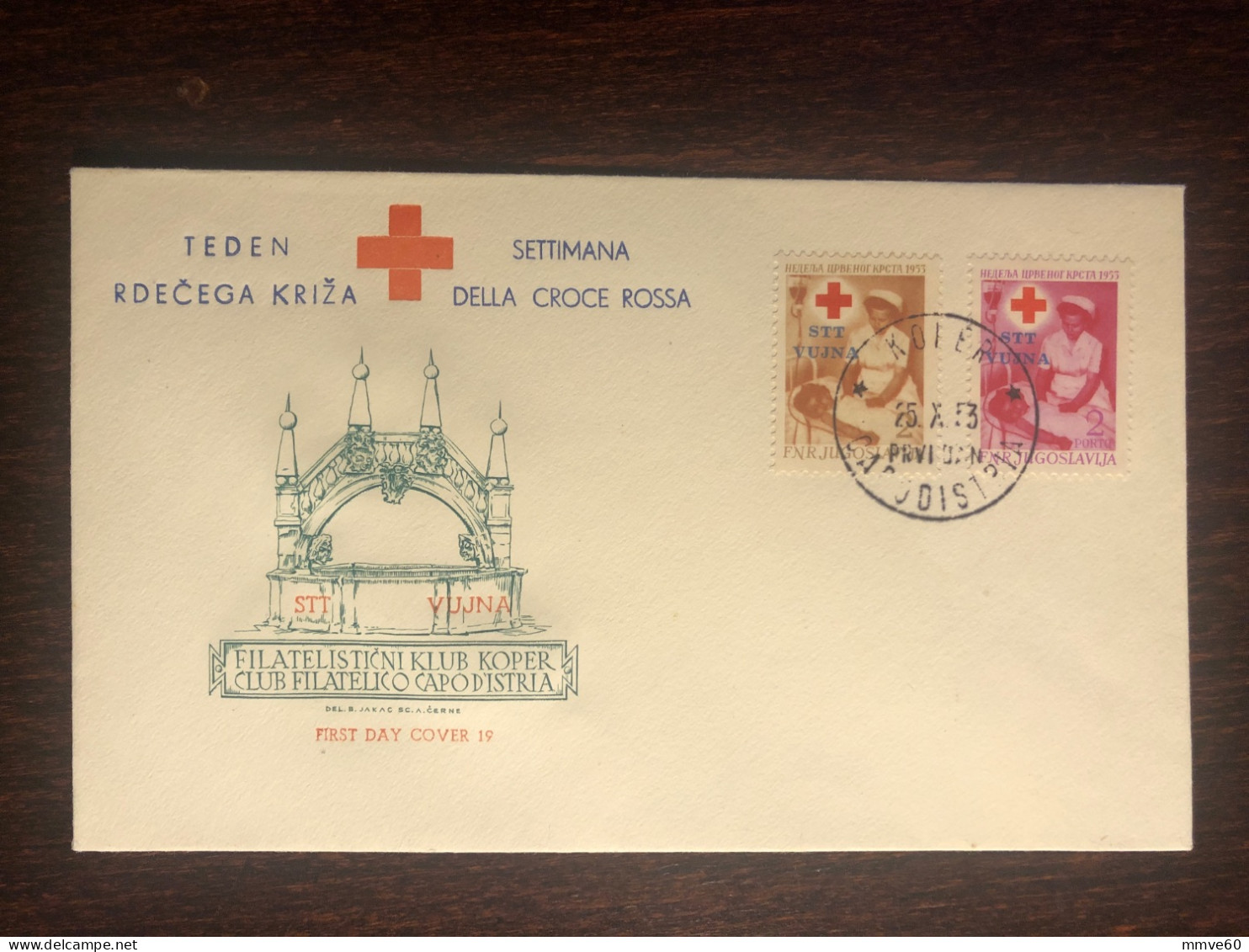 TRIESTE B FDC COVER 1953 YEAR RED CROSS HEALTH MEDICINE STAMPS - Other & Unclassified