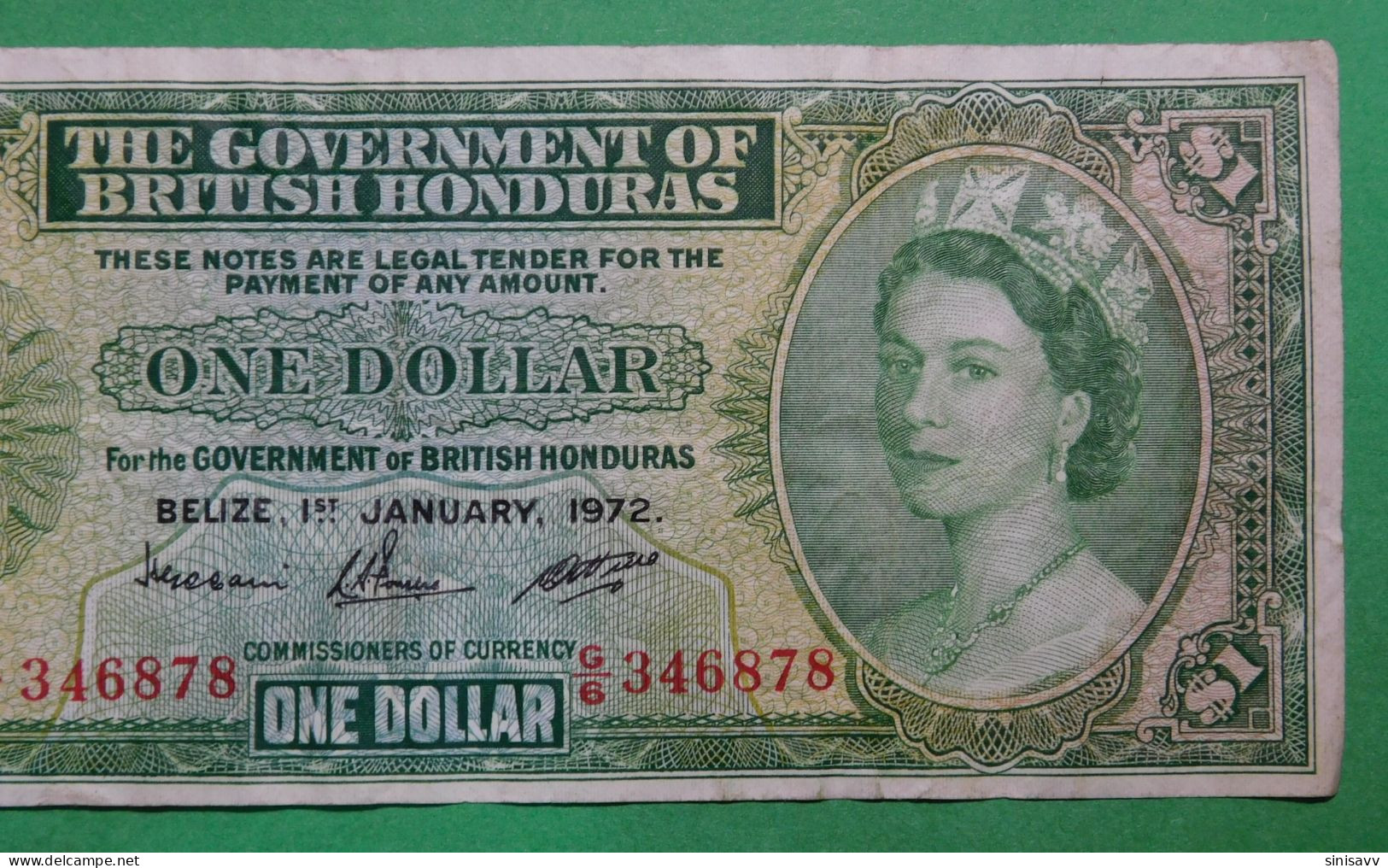 British Honduras 1 Dollar 1972 - Rare - Belice