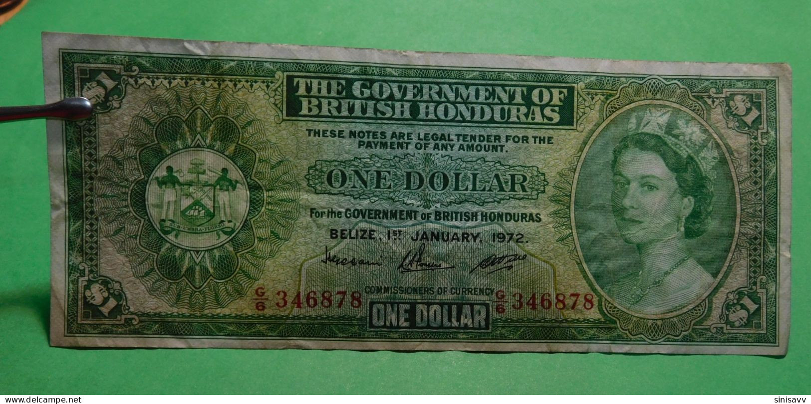 British Honduras 1 Dollar 1972 - rare