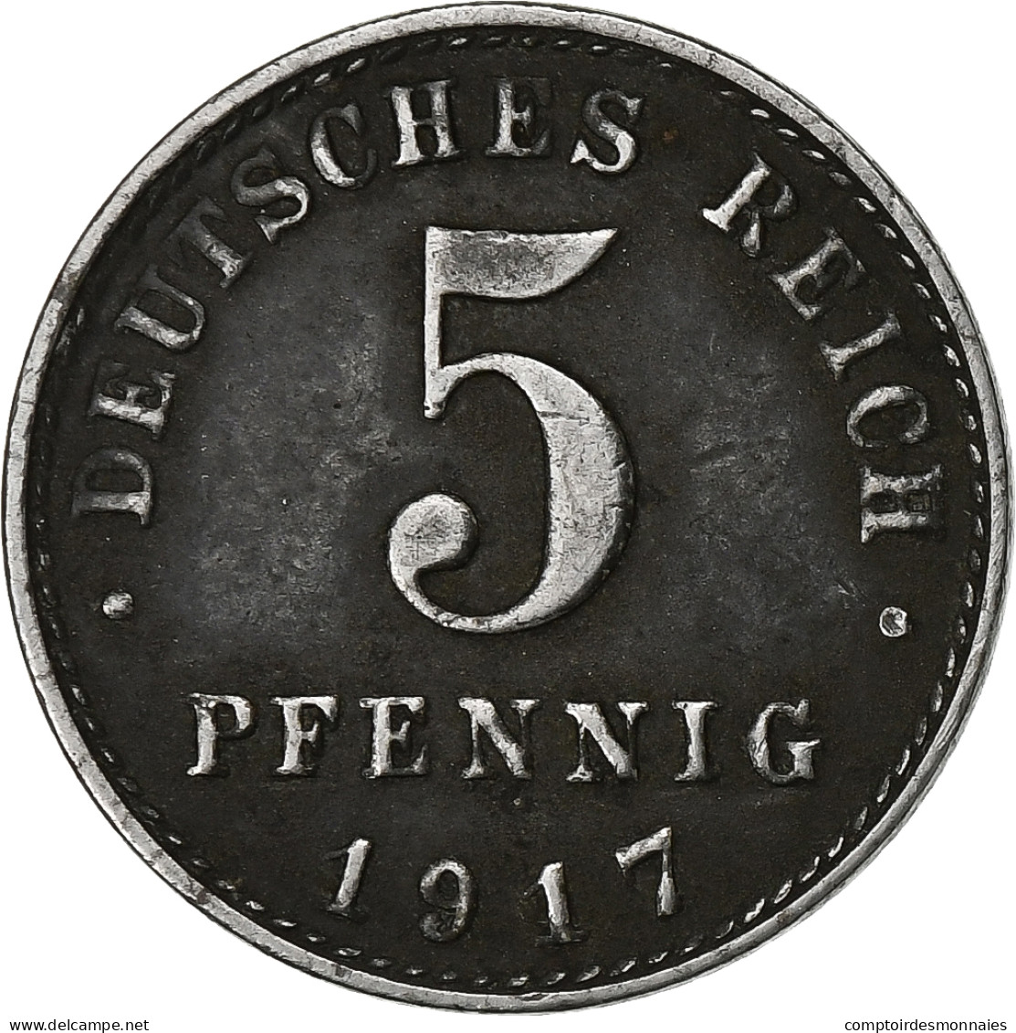 Empire Allemand, 5 Pfennig, 1917, Berlin, Iron, TTB, KM:19 - 5 Pfennig
