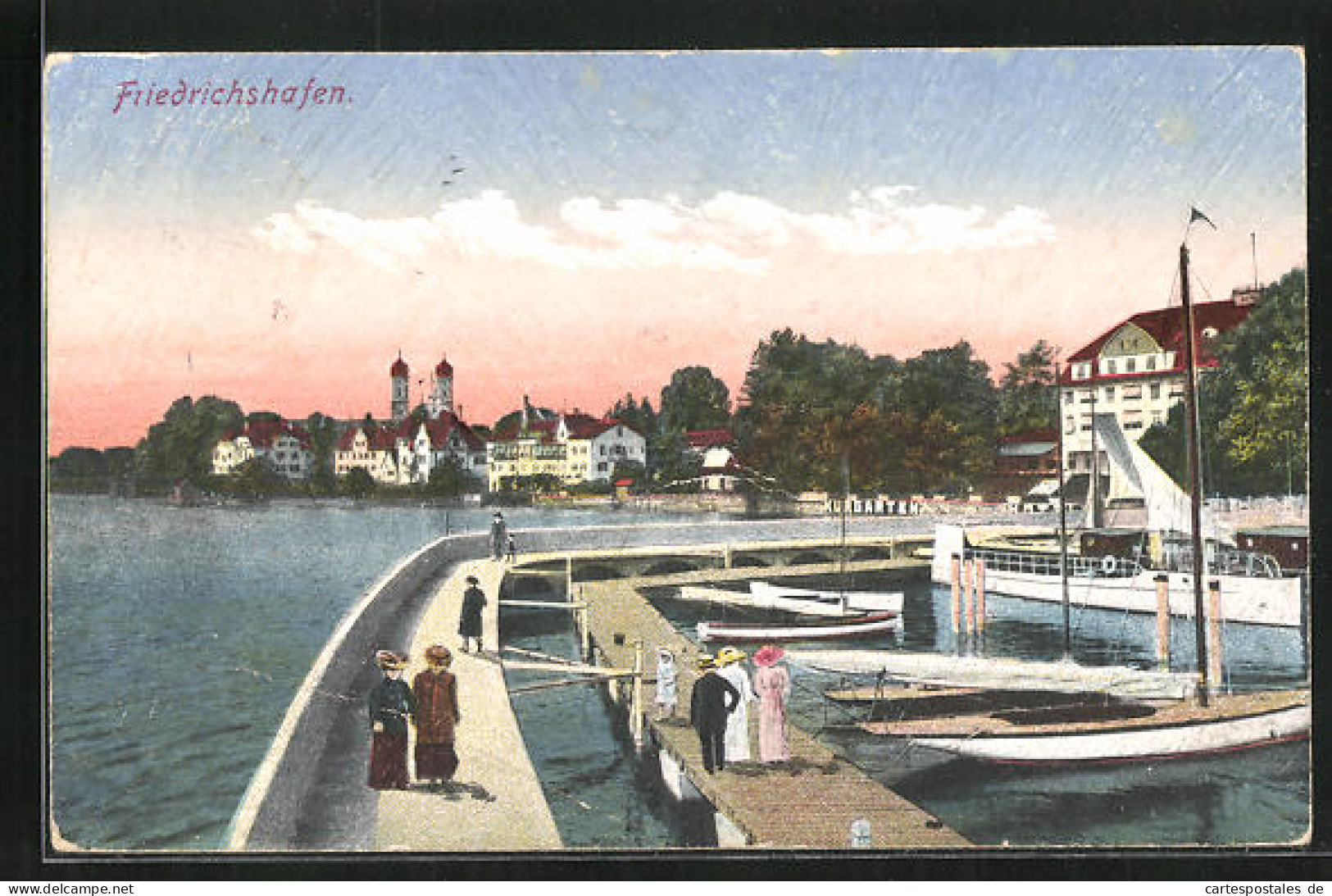 AK Friedrichshafen, Blick Auf Den Hafen Im Abendlicht  - Friedrichshafen