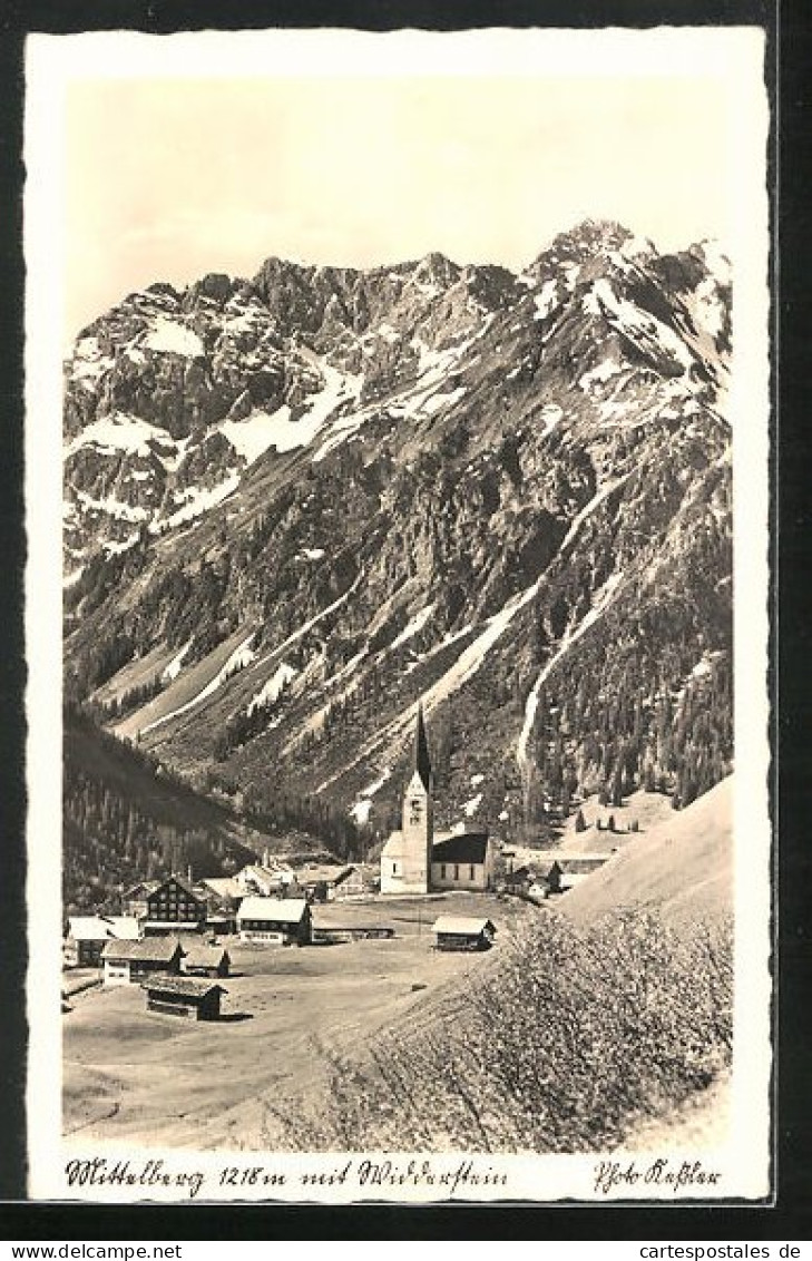 AK Mittelberg, Ortsansicht Mit Dem Widderstein  - Sonstige & Ohne Zuordnung