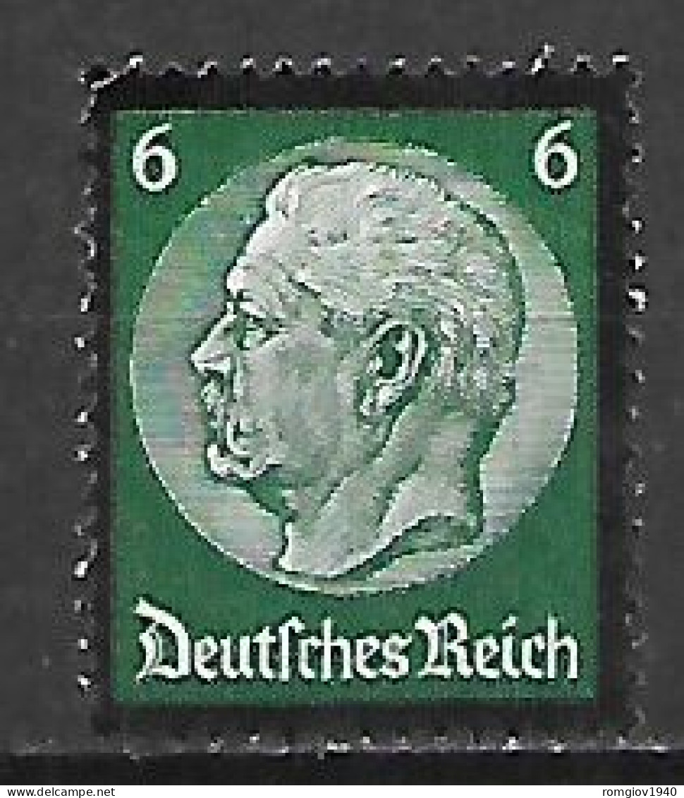 GERMANIA REICH TERZO REICH 1934 MORTE DEL PRESIDENTE HINDENBURG  UNIF. 505 MNH  XF - Neufs