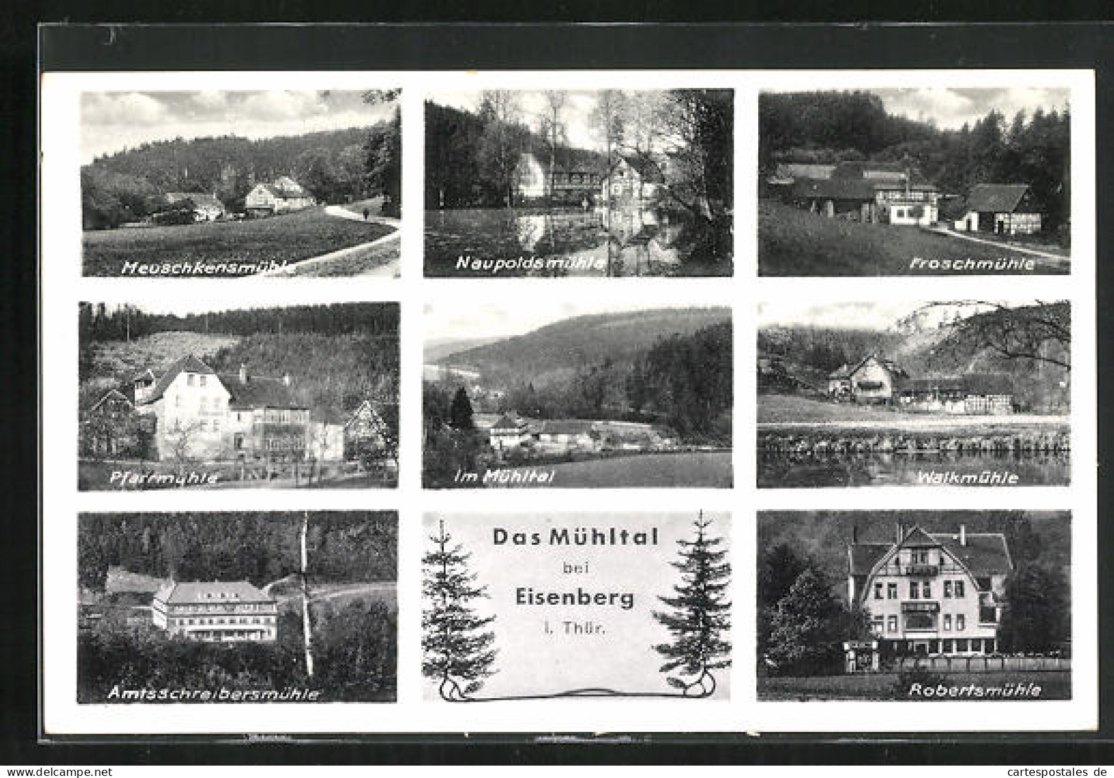 AK Eisenberg /Mühltal, Gasthaus Pfarrmühle, Meuschkensmühle, Froschmühle, Walkmühle  - Eisenberg