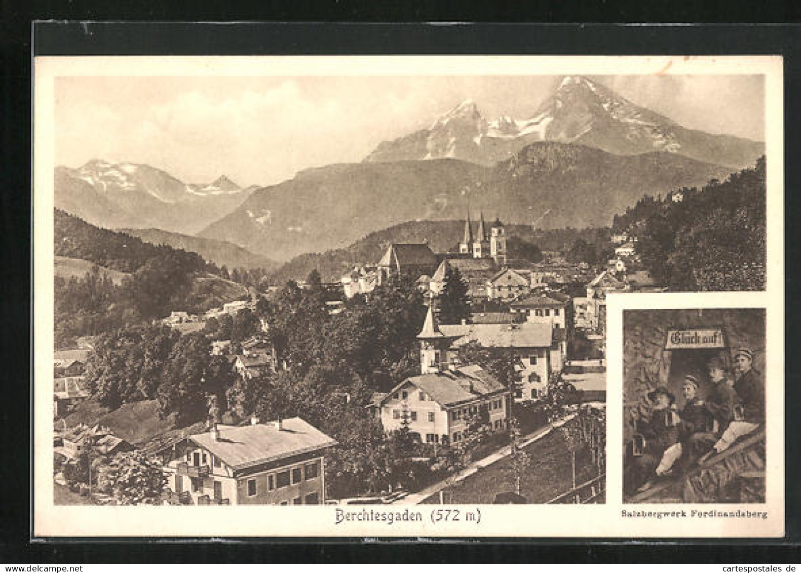 AK Berchtesgaden, Ortsansicht Und Salzbergwerk Ferdinandsberg  - Berchtesgaden
