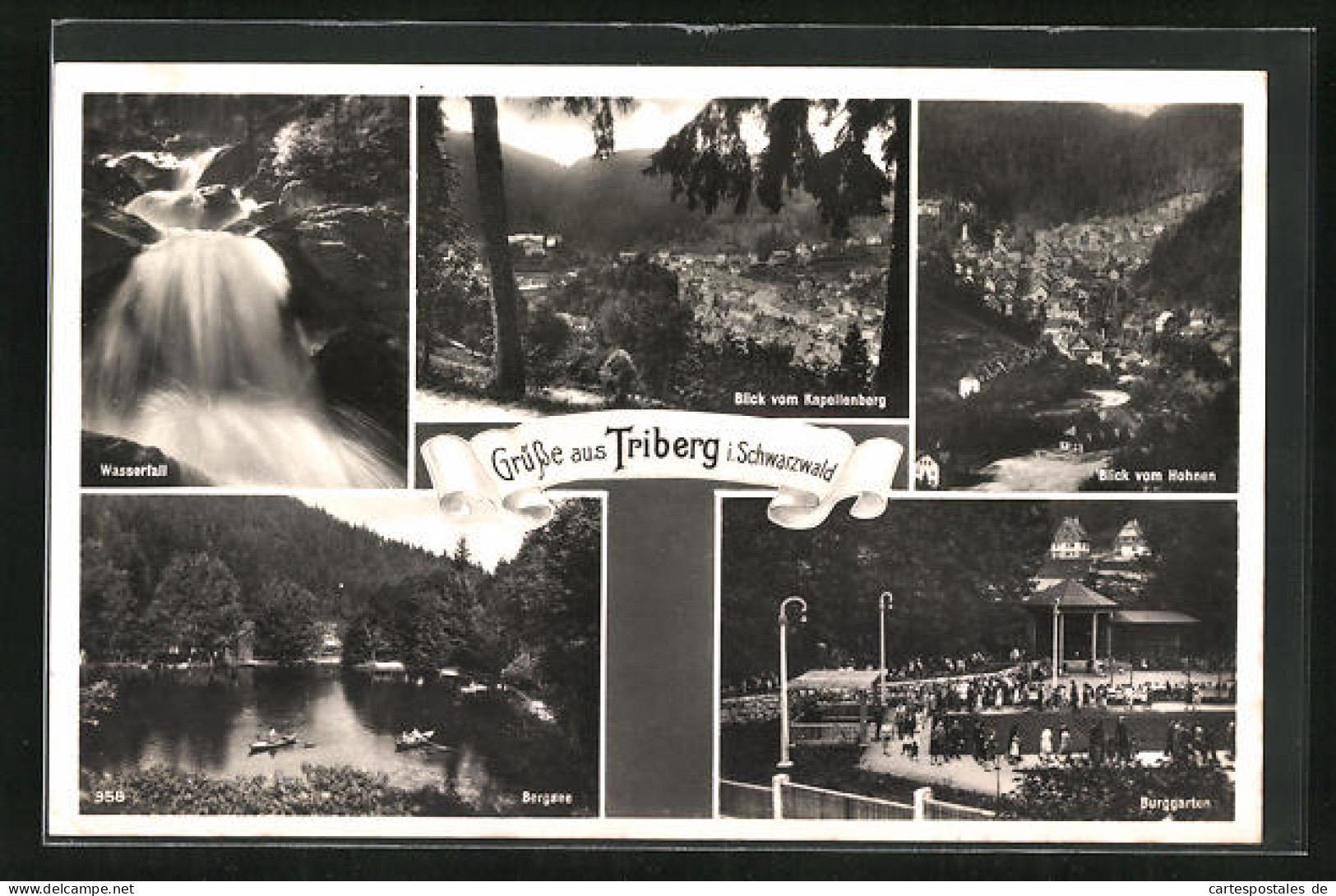 AK Triberg / Schwarzwald, Wasserfall, Burggarten, Bergsee  - Triberg