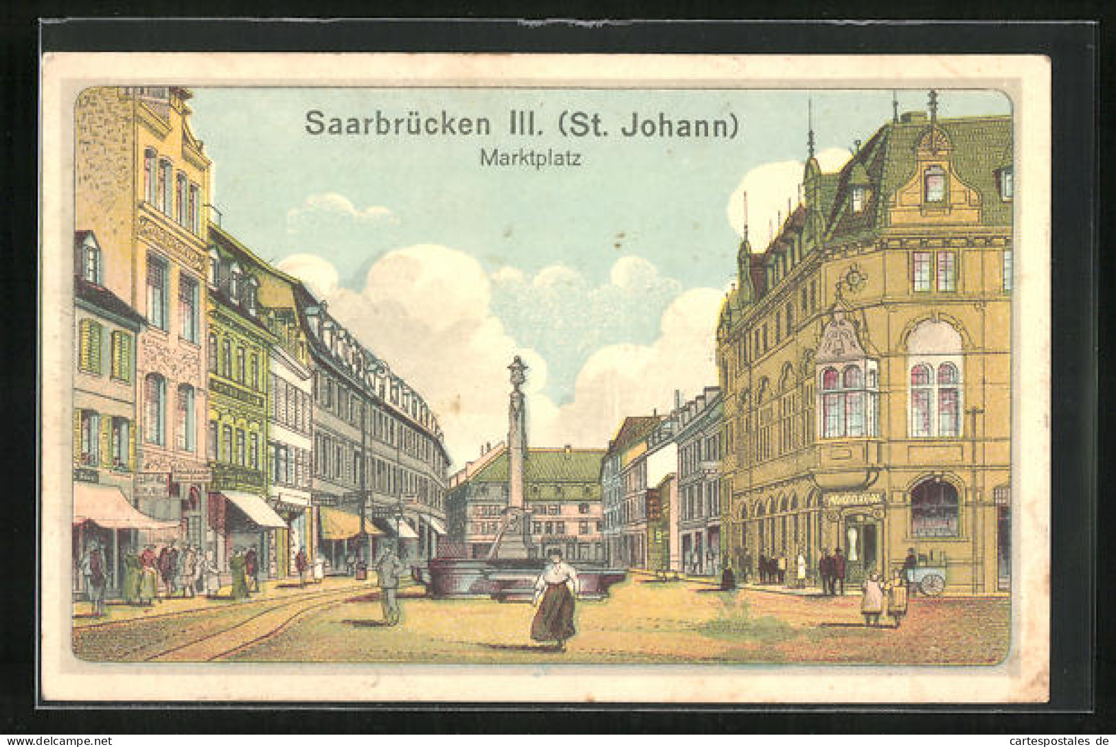 AK Saarbrücken-St. Johann, Marktplatz  - Saarbrücken