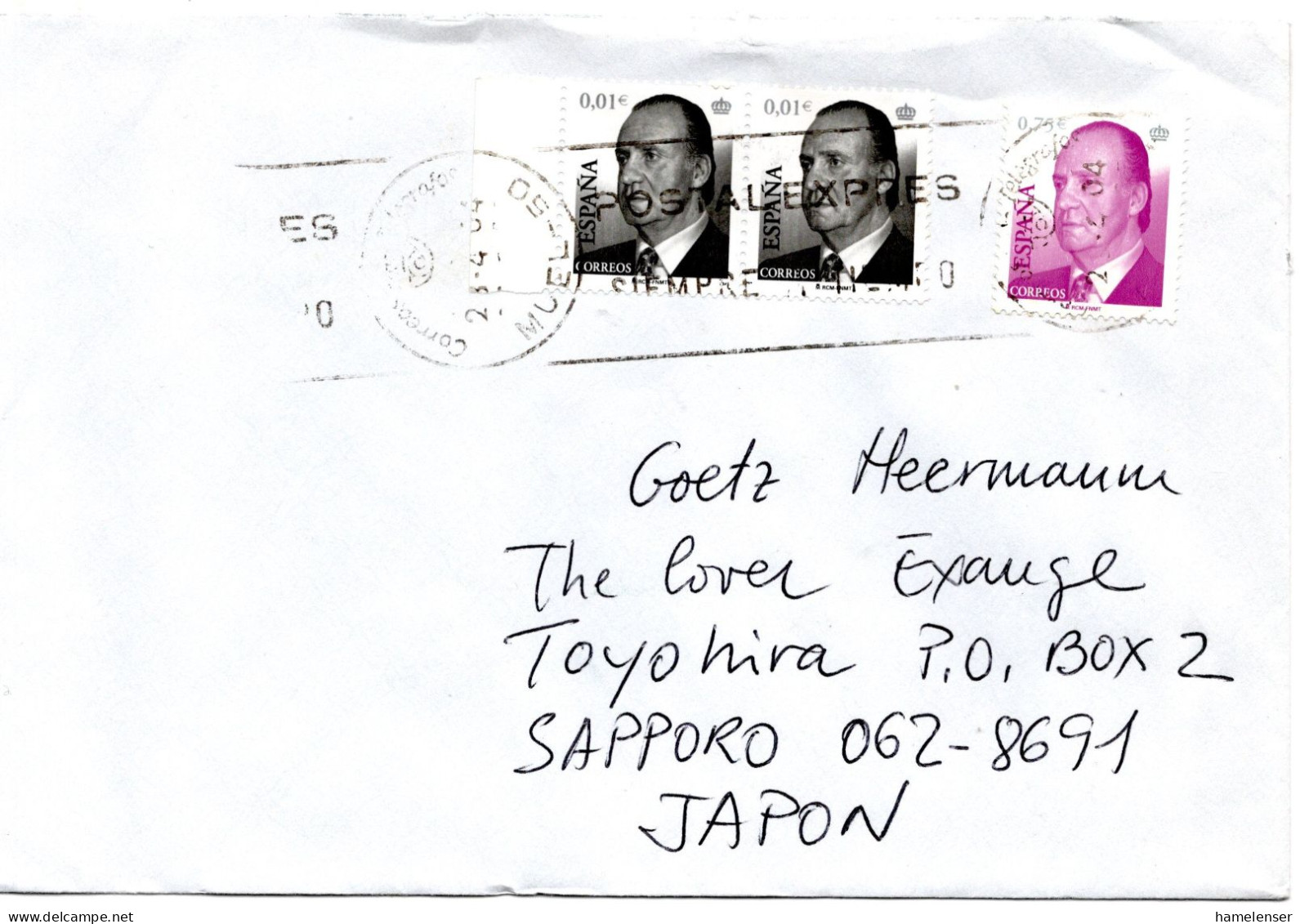 78421 - Spanien - 2004 - €0,75 Juan Carlos A Bf MUEL - ... -> Japan - Lettres & Documents