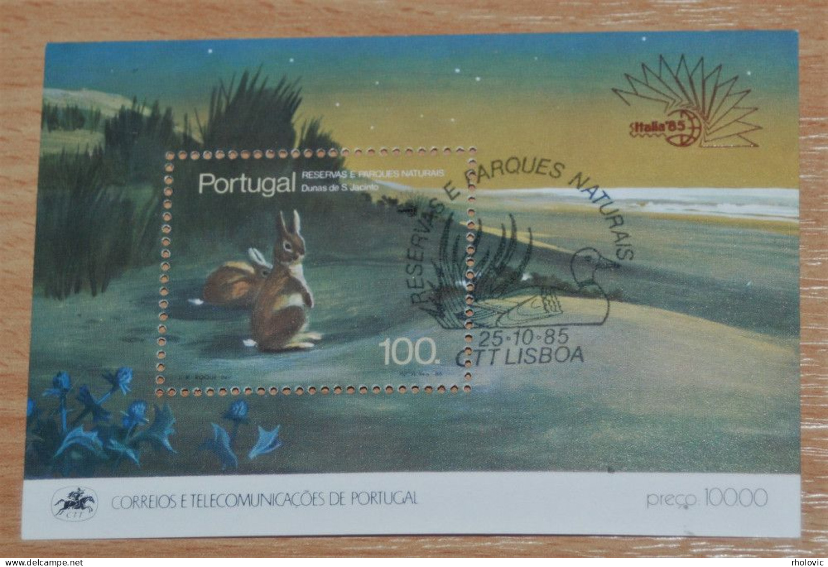 PORTUGAL 1985, Nature Protection, Rabbits, Animals, Fauna, Mi #B48, Souvenir Sheet, Used - Conigli
