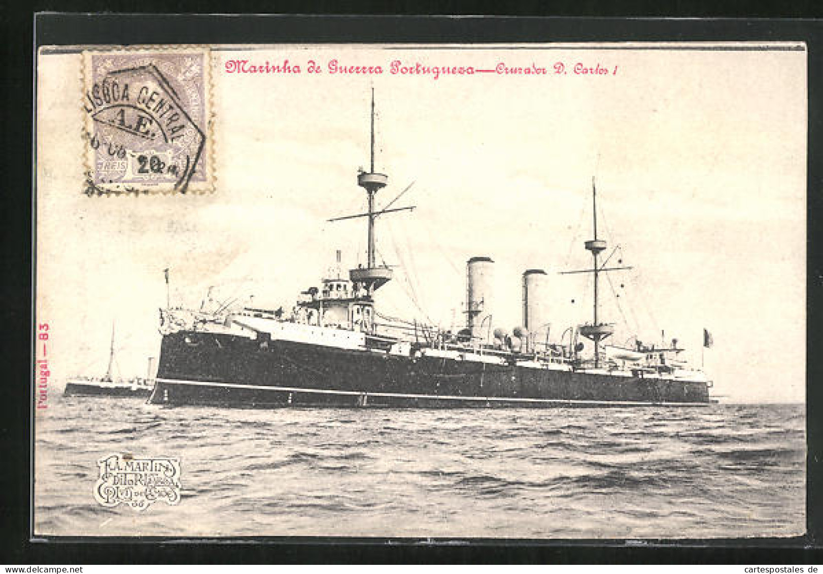 AK Cruzador D. Carlos I, Kriegsschiff Auf See  - Guerra