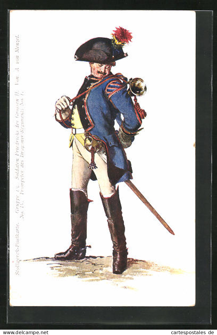 AK Soldaten Friedrichs Des Grossen II., Trompeter Des Dragoner-Regiments No. 1, Reklame Für Stollwerk-Kakao  - Cultures