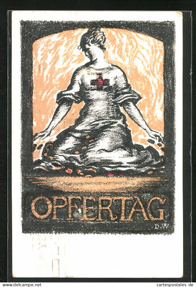 Künstler-AK Opfertag 1917, Bayr. Landeskommitee Vom Roten Kreuz  - Croix-Rouge